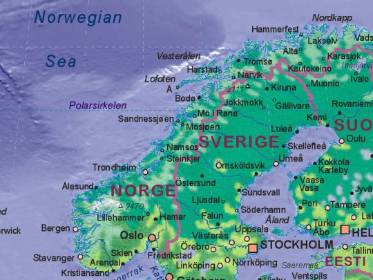 ნორვეგიის რუკა